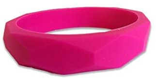 ChewAid Chew Bangle Bracelet Training and Development Fidget Toy Chew Necklace for,Sensory,Oral Motor, Anxiety, Autism, ADHD (pink)