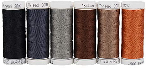 Simthread 50WT Cotton Embroidery Sewing Thread for Hand or Machine Embroidery Sewing Quilting Piecing Applique etc (6 Dark Colors)