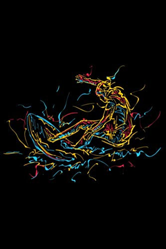 Surfen Geschenk für Surfer und Wellenreiter Abstrakte Kunst: DIN A5 Liniert 120 Seiten / 60 Blätter Notizbuch Notizheft Notiz-Block Aloha Surf Santa Cruz Retro Vintage Motive