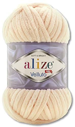 Wohnkult 100 g Alize Velluto Wolle in 30 Auswahl (310 | Honig)