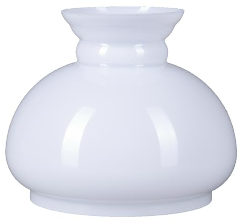 Lampada in vetro a petrolio, colore bianco lucido, Ø 120 mm, vetro di ricambio