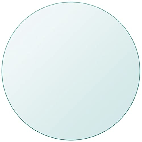 Hommdiy Tischplatte aus gehärtetem Glas rund 600 mm