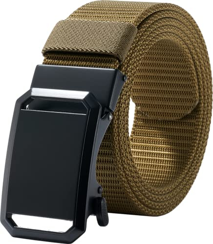 LionVII Ratchet Belts Mens - Web Breathable Fabric Belts for Mens Work Outdoor Sport Hiking - Adjustable Trim to Fit 28-49 Waist