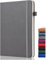 Bullet Dotted Journal – A5 Dotted Notizbuch, 140GSM Dickes Papier, A5 Dotted Journal mit 152 Seiten, Gesäßtasche, Stifthalter, Hardcover Gepunktet Notizbuch für Planung, Notizen, Studium, Grau
