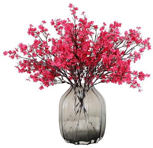 JAKY-Global 6pcs Babys Breath Künstliche Blumen Gypsophila Bouquet Bulk Fake Frühling Seide Kleine Blumen Real Touch Faux Floral für Haus Schlafzimmer Küche Garten Hochzeit Weihnachten Dekor (Rose)