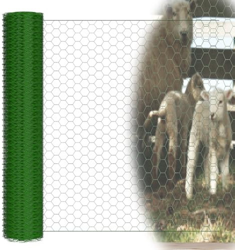 Valla de malla hexagonal de 25 m de longitud, malla de alambre para conejos, cobayas o gallinas, ancho de malla de 25 mm, altura 100 cm, rejilla para roedores