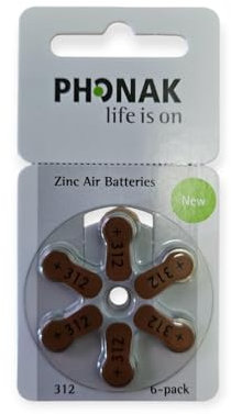 Phonak Hörgerätebatterien 312 - braun PR41 - (60er Pack / 10x 6er Blister)