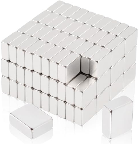 Keukenket - Juego de 120 imanes de neodimio extra potentes, 5 x 4 x 2 mm, imanes fuertes, rectangulares, planos, mini imanes para refrigerador, fotos, postales, oficina