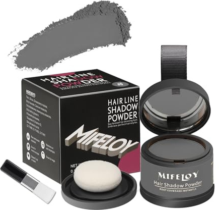 MIFELOY Poudre pour racines invisible, poudre résistante à l'eau pour hommes, correcteur à effet instantané pour épaississement des cheveux pour femmes, couvrant pour camoufler les racines, gris