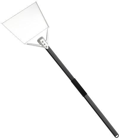 Pala Frassino In Acciaio Inox - Pala Del Pozzo Del Fuoco, Paletta Da Poker In Cenere Di Carbone Per Barbecue In Un Pezzo Intatto | Paletta Per La Polvere, Pala Per Cenere Da Forno Con Manico S