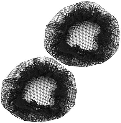 Lapyyne 2 Stueck Nylon Netzgewebe Broetchen Haar Abdeckungen Haarnetz - Schwarz
