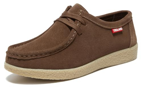 TRULAND Dam snörskor mocka – halvskor Wallabees, kaffe, 37 EU