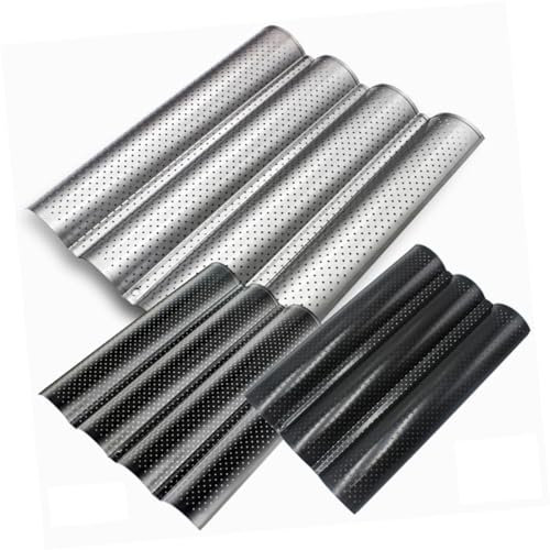 GRIRIW Teglia Per Pane Francese A 4 Scomparti Per Cuocere Grandi Pagnotte Forno Tostapane Acciaio Alimentare Antiaderente Facile Da Pulire Casuale