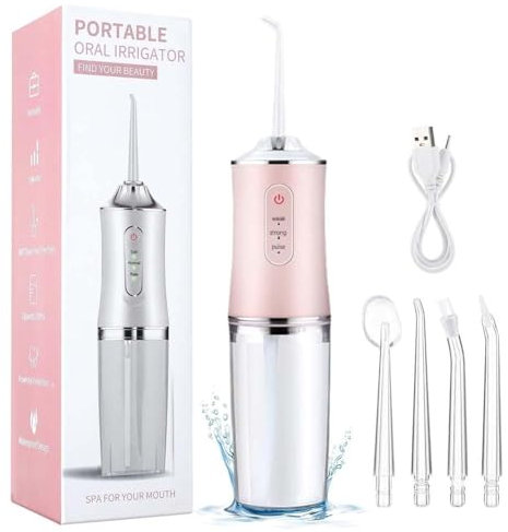 Orawave, irrigatore orale portatile con serbatoio dell'acqua rimovibile, detergente interdentale con regolazione fai da te della pressione dell'acqua, pulitore per bocca e parentesi graffe