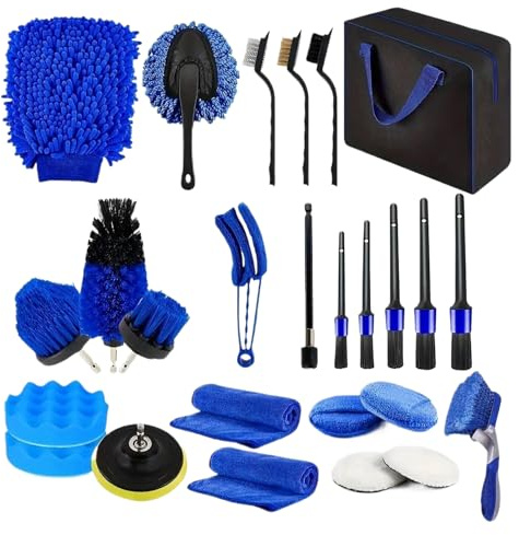 Set lavaggio auto | per pulizia auto | Set di attrezzi multifunzione portatile per la pulizia del parabrezza anteriore e la cura del veicolo