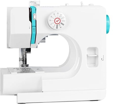 Mini Symaskin, Bärbar Hushållsarbete Laga Med 12 Inbyggda Sömmar Och Fotpedal For Nybörjare(Blue Kit)