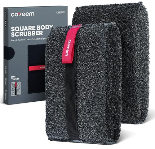 CAVEEM Esponja Exfoliante Corporal, Doble Cara Rugosa, Pack 2