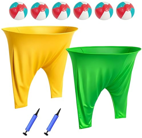 Granny Pants Yard Game Set With 2 Pants, 6 Throwing Bouncy Balls and 2 Pump, Garden Games, Granny Pants Game for Outdoor, Birthday Party, sports day, Family Reu