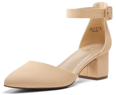 DREAM PAIRS Bröllopsskor för kvinnor, klämpumps, dansskor, sandaler med blockklack, Slingback pumps, 37 EU