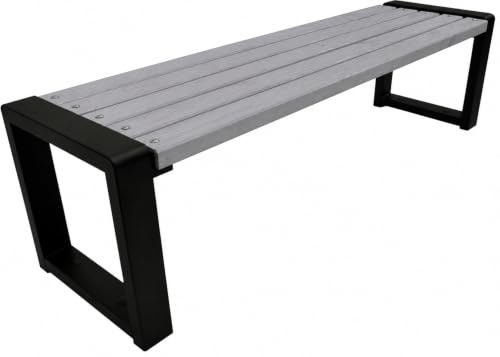 Primario Grande Trädgårdsbänk utan rygglös, Parkbänk Trä - Trädgårdsmöbler, Utomhusbänk | Solid bänkram bänk Väderbeständig, Design Scandinavian (Grå, 150)