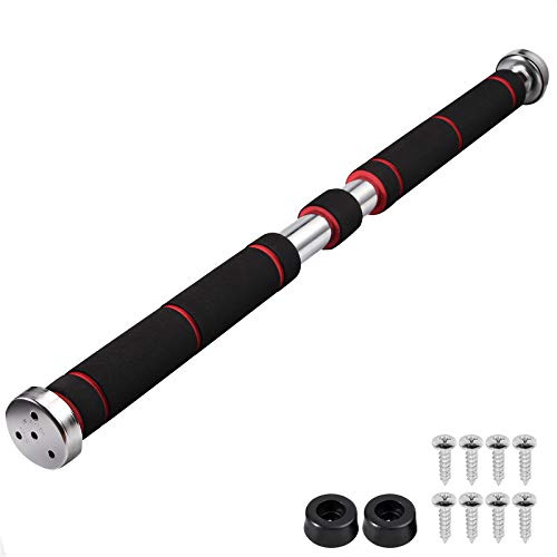 VINTEAM Barre de Traction 60-100 cm Barre de Traction Porte Réglable Pull Up Bars Barre de Musculation Murale sans Fixation en Acier Inoxydable 150 kg Exercice Abdominale Fitness Sit Up Bar