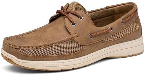 Vostey Men's Boat Shoes Slip On Stylish Casual Loafers Shoes(BMY3003 tan 10.5)