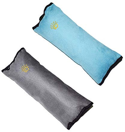 MHwan Seat Belt Pads, 2 Pcs Super Soft Skin-Friendly and Comfortable Seatbelt Covers Kids and Adults, Seat Belt Cover that Doubles as a Sleeping Pillow, Head and Neck Support Seatbelt Pad(Grey, Blue)