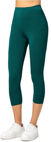 Merry Style Damen Leggings 3/4 Capri Leggings aus Viskose MS10-144 (Smaragdgrün, XS)