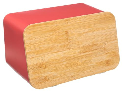Five - Boite à Pain avec Planche à Découper intégrée en Bambou et métal Rose Nacarat