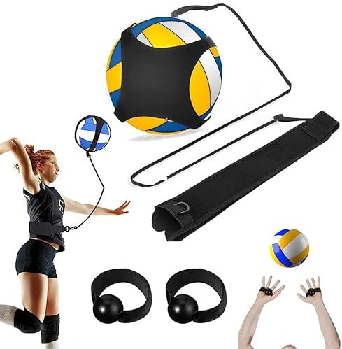 LAMOOER Spike Trainer Solo Volleyball Trainingsgerät Kit für Anfänger & Profis - Aufschlag, Armschwung und Spiking Power Übung