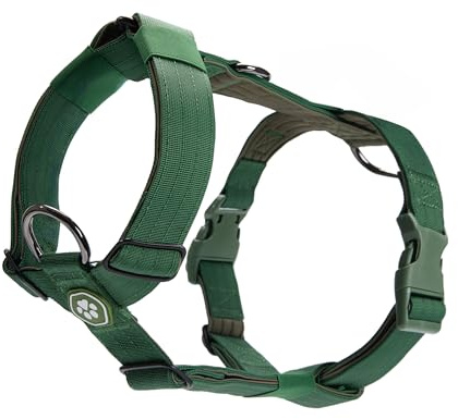 Spark Paws Large Dog No-Pull Harness, Halter Design with Front Clip, Durable and Heavy-Duty for Big and Strong Breeds - Green, L