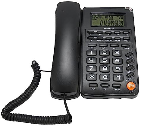 Téléphone Filaire, Téléphone Filaire avec Haut-Parleur, Identification de L'appelant, Appel en Attente, Téléphone Fixe à Gros Boutons pour Ménage, Bureau, Hôtel, Personnes âgées