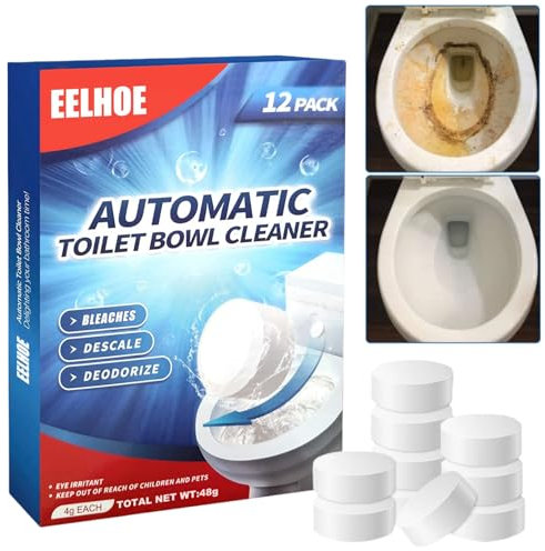 12PCS Toilet Cleaner,Toilet Cleaner Tablets,Toilet Descaler Heavy Duty,Toilet Bowl Cleaner Tablets,Toilet Limescale Remover,Strong T/oilet C/leaner for Stains,Tablet T/oilet Freshener