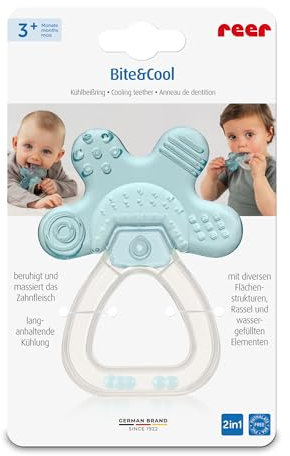 reer Bite&Cool Kühlbeißring | Beißring für Babys | Mit langanhaltendem Kühleffekt | Für Babys ab 3 Monaten | Kühlende Zahnungshilfe | Motorikspielzeug zur Förderung des Spiel- und Tastsinns