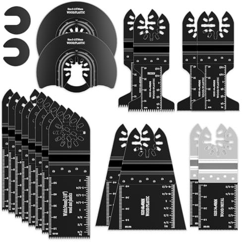 Lame Utensile Multifunzione, Aicoya 18 Pezzi Lame Multifunzione Oscillante Per Legno, Plastica, Chiodi