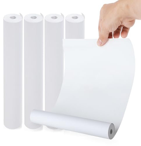 (4 Rollen) Thermopapier A4 für tragbare Drucker (ca. 116Blatt), Thermodrucker Papier A4, Schnell trocknendes, BPA-freies Thermal Paper, perfekt für Datei-Webseiten-Fotodruck