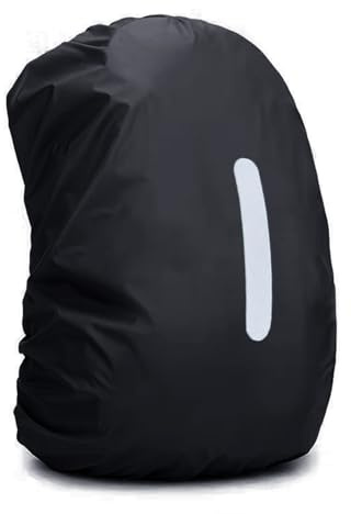 Housse de Sac à Dos Anti Pluie, 18-25L Imperméable Réfléchissante Protection Sac à Dos Pluie, Facile à Transporter, Pluie Housse de Protection pour Camping, Cyclisme, Voyage (Noir, S)