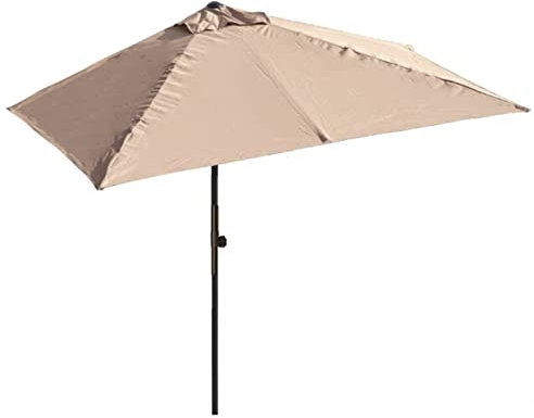 Parasol de balcon rectangulaire Kaki 200 x 100 cm - Parasol de jardin mural - Protection UV - Ouverture à manivelle - Parfait pour patio, terrasse et espaces extérieurs