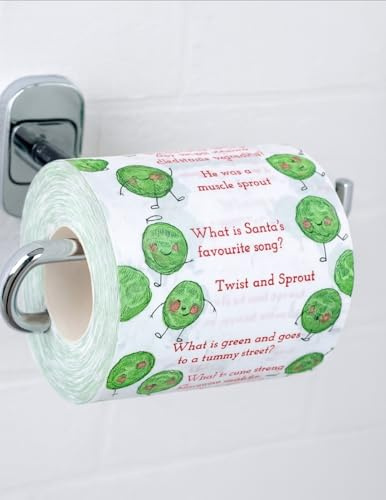 Talking Tables Novelty Christmas Toilet Roll 2 Ply 300 Sheets Sprout Funny Toilet Roll Decorations Jokes Illustration Eco Friendly Joke Gift for Dad Stocking Filler Secret Santa