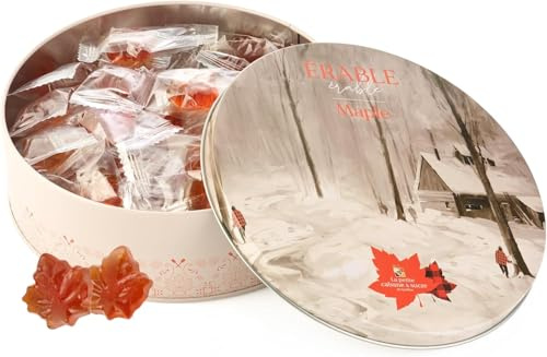 Boîte Métal 30 Bonbons au Sirop d’Érable Pur – Boîte Canada Décorative – Idée Cadeau Gourmand - les Trésors d'érable