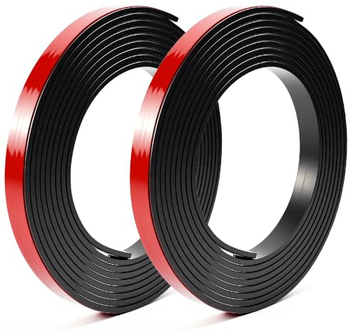 BUZIFU 2 Rotoli Nastro Magnetico Adesivo per Zanzariere 15mmx3 Metri Strisce Magnetiche con Supporto Adesivo Banda Magnetica Adesiva Rotolo Magnetico Flessibile per l'Installazione delle Zanzariere