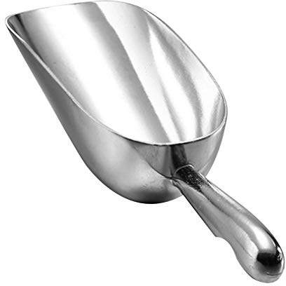 12oz Stainless Steel Ice Scoop for Freezer – Dishwasher Safe Metal Scooper for Ice Maker Machines, Buckets, Pet Food, Flour – Ice Cube Scoop Cast Aluminum Shovel Scoops for Bar, Party & Wedding