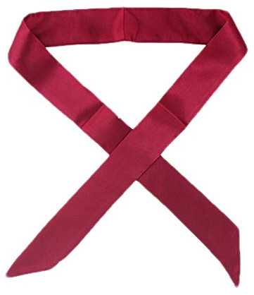B-HOT 2 bufandas de seda sintética para mujer, bufanda para el cuello, pañuelo para la cabeza, bolso de mano, asa y cinta para el pelo, granate, talla única
