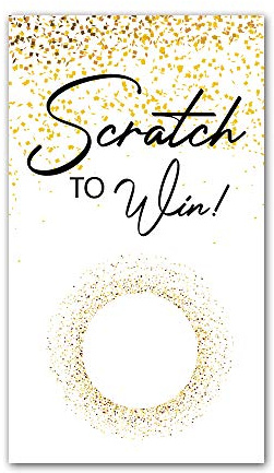 50 White Gold Blank Gift Certificate Scratch Off Cards Vouchers for Small Business, Spa Beauty Makeup Hair Salon Restaurant, Christmas Birthday Holiday, Wedding Bridal Baby Shower Favors Games
