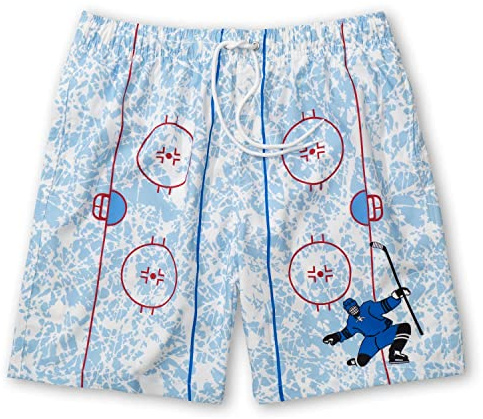 ChalkTalkSPORTS Hockey Swim Trunks – Celly Hockey – Quick Dry Bathing Suit Boys Men – Hockey Gift for Boys Youth Adult – Youth Large