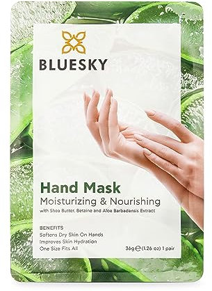 Bluesky Maschera idratante e nutriente per le mani, 1 paio, per mani secche, regalo perfetto per coccolare