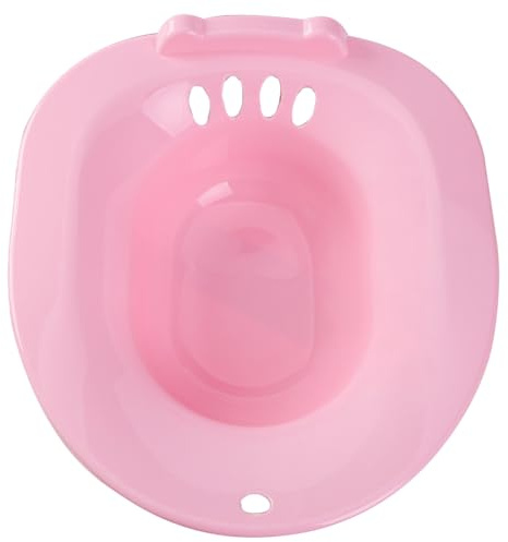 Healvian Sitz Bath Basin with Anti-Spill Hole and Non-Slip Design for Postpartum Care Pregnant Women Private Parts Washing Bathroom Aid 15.35X14.17X4.92In