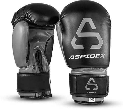 Guantes de boxeo Gym Power, guantes de boxeo para hombre y niño, saco con vendajes (12 oz, gris)