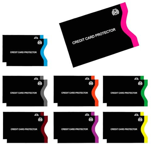 15 Piezas Fundas Protectoras RFID para Tarjetas de Crédito y Pasaportes, Bloqueo Efectivo de Señales RFID, RFID de Blocker Bloqueo RFID Tarjeta de Protección, Protectores de Tarjetas de Crédito