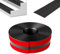Perfil de protección para bordes de escaleras, 2 m/5 m, autoadhesivo de PVC, impermeable, antideslizante, en forma de L, para exteriores e interiores (negro, 2 m x 10,8 cm)
